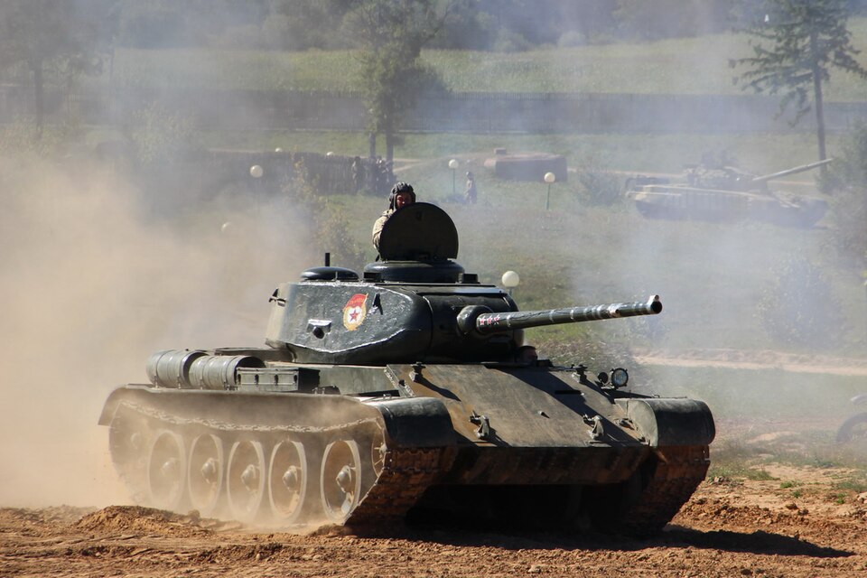 T-44 medium tank at the Stalin Line museum, Belarus